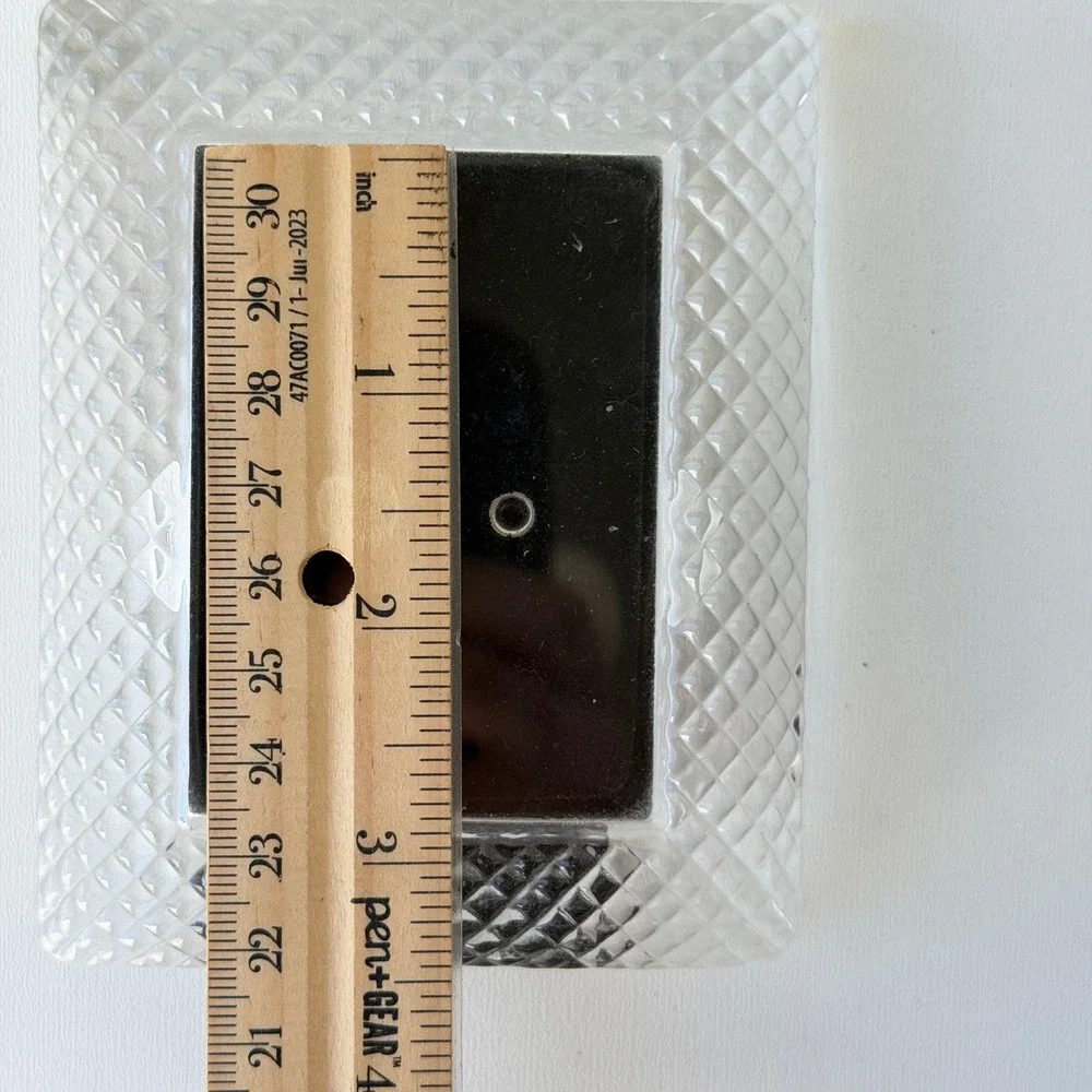 Vintage Glass Crystal Picture Frame Miniature 2x3 Desktop 80s 90s Cottagecore